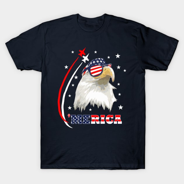 American Bald Eagle Merica Patriot T-Shirt by Nerd_art